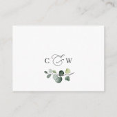 Einfach Elegant Eucalyptus Wedding QR Code Details Begleitkarte (Rückseite)