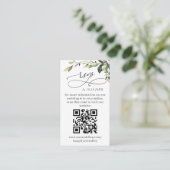Einfach Elegant Eucalyptus Wedding QR UAWG FOTO Begleitkarte (Stehend Vorderseite)