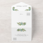 Einfach elegant Eucalyptus Wedding RSVP und All In One Einladung (Außenbereich)