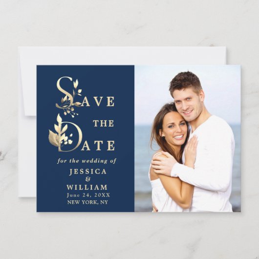Einfach Elegant Eukalyptus FOTO Wedding Save The Date (Vorderseite)
