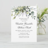 Einfach Elegant Eukalyptus Probe Abendessen Einladung (Stehend Vorderseite)