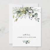 Einfach Elegant Eukalyptus PROBE DINNER Einladung (Rückseite)