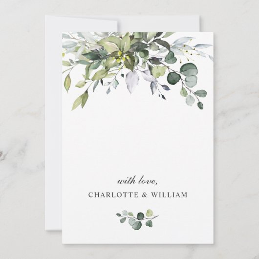 Einfach Elegant Eukalyptus PROBE DINNER Einladung (Rückseite)
