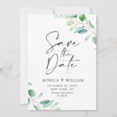 Einfach Elegant Eukalyptus Wedding Speichern Sie d Save The Date (Vorderseite)