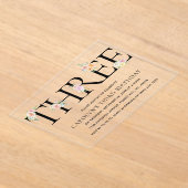 Einfach elegant Floral DREI 3. Geburtstag Acryleinladungen (Ablage )