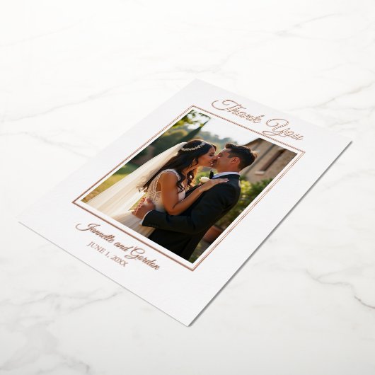 Einfach Elegant Foil Danke Karte für Hochzeiten (Gedreht)