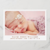 Einfach Elegant Foto Collage Birth Ankündigung (Vorderseite)