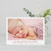 Einfach Elegant Foto Collage Birth Ankündigung (Stehend vorne)