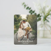 Einfach Elegant Foto Save the Date Karte (Stehend Vorderseite)