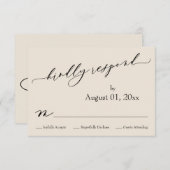 Einfach, elegant, freundlich und freundlich reagie RSVP karte (Vorne/Hinten)