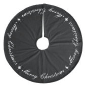 Einfach elegant froh Weihnachten Schwarz & Weiß Fleece Weihnachtsbaumdecke (Vorderseite)