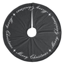 Einfach elegant froh Weihnachten Schwarz & Weiß Fleece Weihnachtsbaumdecke