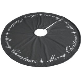 Einfach elegant froh Weihnachten Schwarz & Weiß Fleece Weihnachtsbaumdecke