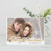 Einfach elegant frohe Weihnachten 3 FOTO Gruß (Stehend Vorderseite)