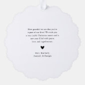 Einfach Elegant Frohe Weihnachts-Foto | Schwarz Ornament Karte (Rückseite)