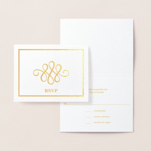 Einfach elegant Gold oder Silber Ornament UAWG Folienkarte (Anzeige)