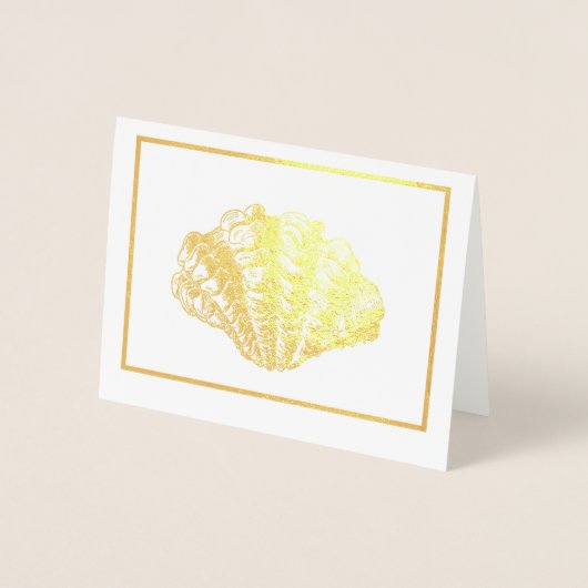 Einfach elegant Gold oder Silber Seashell Ornament Folienkarte (Vorderseite)
