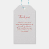 Einfach, elegant, grau, Hochzeit Geschenkanhänger (Rückseite)