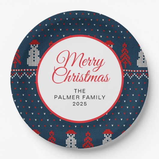 Einfach Elegant Hässliches Weihnachten | Familie B Pappteller (Vorderseite)