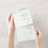 Einfach, elegant, hellgrün all in one einladung (Abreißen)