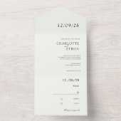 Einfach, elegant, hellgrün all in one einladung (Innen Boden)