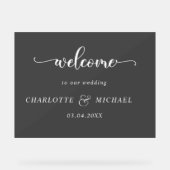 Einfach, elegant, Hochzeit Acrylschild (Vorderseite)