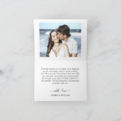 Einfach elegant Hochzeit Einfach Modernes 2 Foto Dankeskarte (Innenseite)