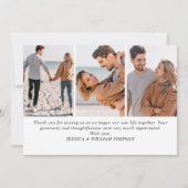 Einfach elegant Hochzeit Einfaches 4-Foto Dankeskarte (Rückseite)