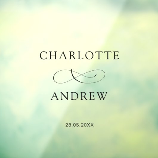 Einfach, elegant, Hochzeit Fensteraufkleber (Blatt 3)