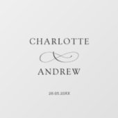 Einfach, elegant, Hochzeit Fensteraufkleber (Blatt)