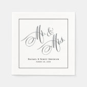 Einfach elegant Hochzeit Mr. und Mrs. Serviette (Vorderseite)