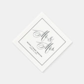 Einfach elegant Hochzeit Mr. und Mrs. Serviette (Ecke)