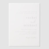 Einfach, elegant, Hochzeit, Pergament Einladungen (Vorderseite)