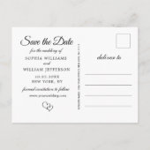 Einfach elegant Hochzeit Save the Date 3 Foto Ankündigungspostkarte (Rückseite)