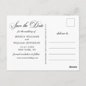 Einfach elegant Hochzeit Save the Date 3 Foto Postkarte (Rückseite)