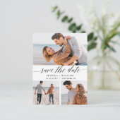Einfach elegant Hochzeit Save the Date 3 Foto Postkarte (Stehend Vorderseite)
