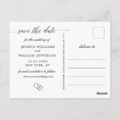 Einfach elegant Hochzeit Save the Date 3 Foto Postkarte (Rückseite)