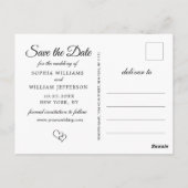 Einfach elegant Hochzeit Save the Date 3 Foto Postkarte (Rückseite)