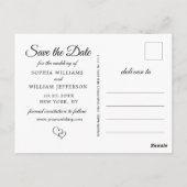 Einfach elegant Hochzeit Save the Date 3 Foto Postkarte (Rückseite)