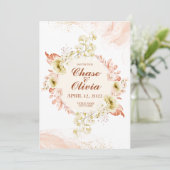 Einfach elegant Hochzeit Speichern Sie die Datumsk Einladung (Stehend Vorderseite)