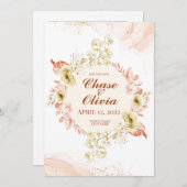 Einfach elegant Hochzeit Speichern Sie die Datumsk Einladung (Vorne/Hinten)