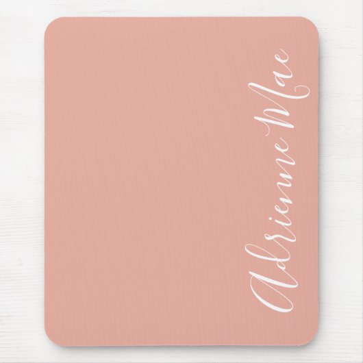 Einfach elegant Korallenrosa Personalisiert Mousepad (Vorne)