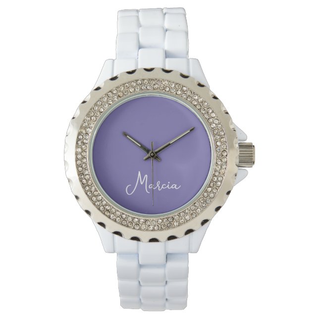 Einfach Elegant Lavender Personalisiert Armbanduhr (Vorderseite)