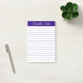 Einfach elegant Lila Lined Personalisiert Post-it Klebezettel (Büro)