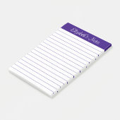Einfach elegant Lila Lined Personalisiert Post-it Klebezettel (angewinkelt)