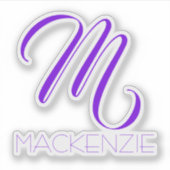 Einfach elegant Lila Personalisierte Aufkleber (Vorderseite)