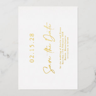 Einfach Elegant Luxus Echtgoldfolie Termin merken Folieneinladung