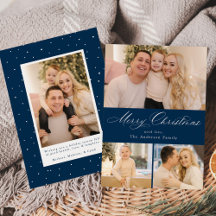 Einfach Elegant Merry Christmas Script Navy 4 Foto