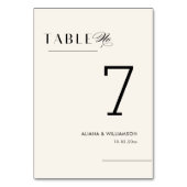 Einfach elegant Minimal Moderne Hochzeit Tischnummer (Vorderseite)