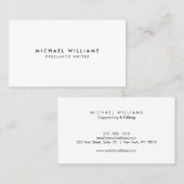 Einfach elegant Minimal White Visitenkarte (Vorne/Hinten)